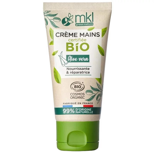 MKL GREEN NATURE - Crème pour les mains nutritive et réparatrice avec de l'Aloe Vera bio (50ml) - Hydratez et chouchoutez vos mains ! 🌿👐