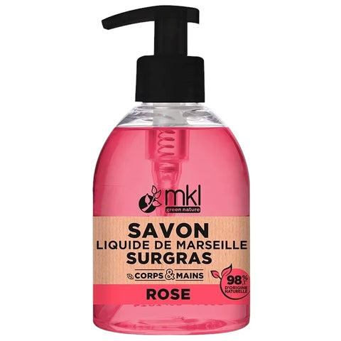 MKL GREEN NATURE - Savon Liquide de Marseille à la Rose (300ml) - Nettoyage Luxueux avec Nature🍃✨