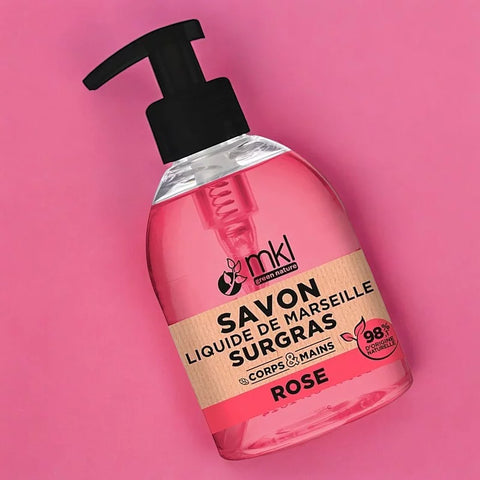 MKL GREEN NATURE - Savon Liquide de Marseille à la Rose (300ml) - Nettoyage Luxueux avec Nature🍃✨