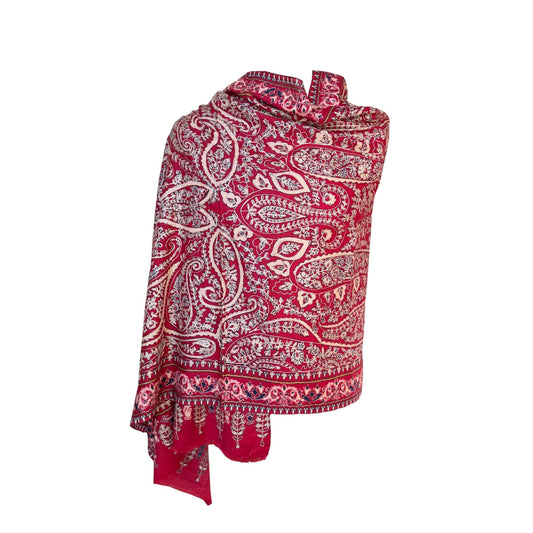 AISHITERU - Vespera Cashmere Shawl – Crimson Heritage - Timeless Luxury in Red ✨🧣