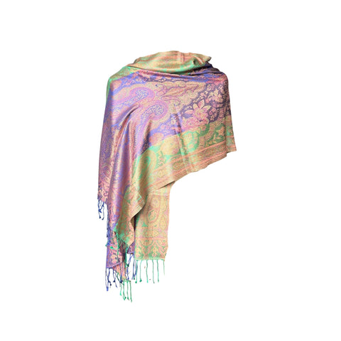 AISHITERU - Seralyne Silk Shawl - Iridescent Blossom - Radiant Color Play ✨🌈