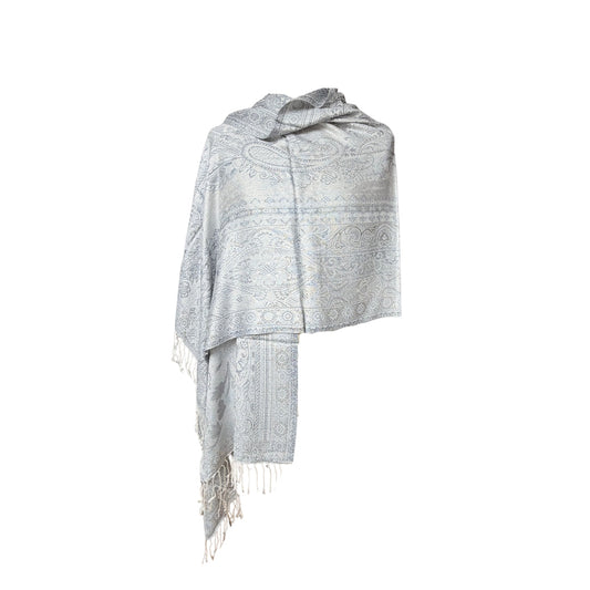 AISHITERU - Zafira Silk Shawl - Silver Whisper Elegance ✨💎