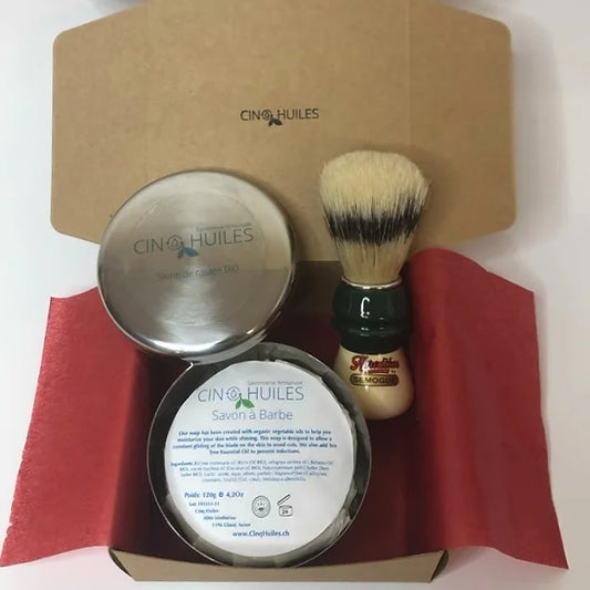 🪒 Shaving Kit II – Brush and CinqHuiles Shaving Soap 🪒