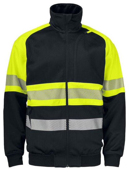 Projob Herren Warnschutz Sweatjacke Mit Stehkragen