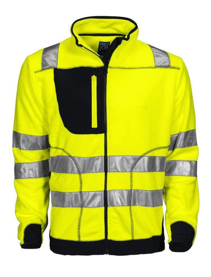 Projob Herren Arbeitssicherheits Jacke aus Polarfleece mit Softshell Elementen und ISO 20471 KLASSE 3/2 Zertifizierung
