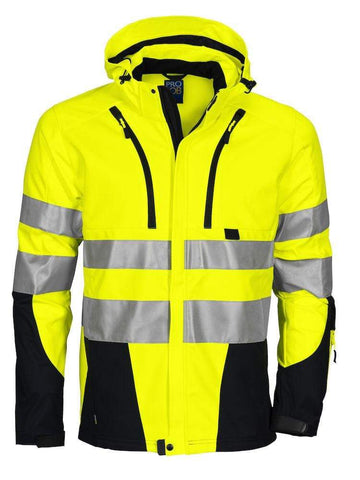 Projob Herren Warnschutzjacke aus funktionellem Softshell, EN ISO 20471 Klasse 3/2