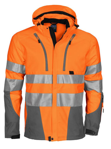 Projob Herren Warnschutzjacke aus funktionellem Softshell, EN ISO 20471 Klasse 3/2