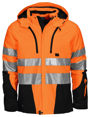 Projob Herren Warnschutz Jacke, 3-lagig aus Softshell, EN ISO 20471 Klasse 3/2