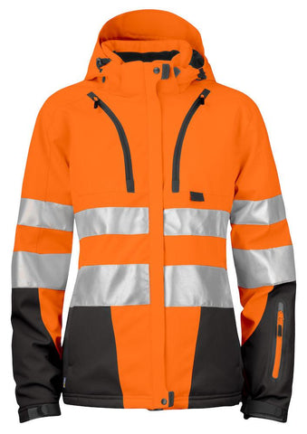 Projob DAMEN Warnschutz-Jacke, 3-lagig Gefüttert aus Softshell, EN ISO 20471 Klasse 3
