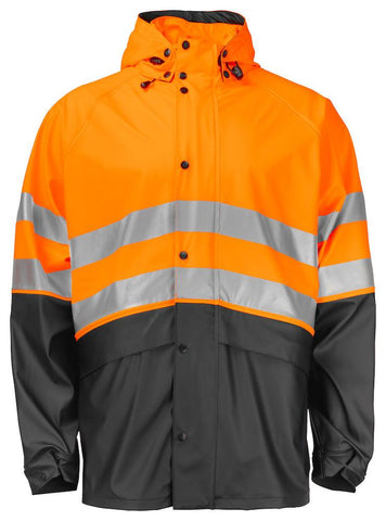 Projob Herren Regenjacke in Warnschutz Farben mit EN ISO 20471 Klasse 3 Zertifizierung