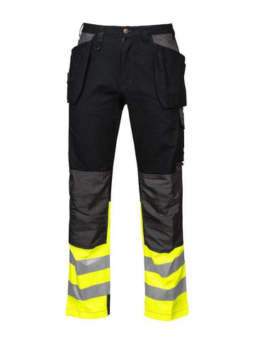 Projob Herren Warnschutzhose aus 100% Baumwolle mit Knieverstärkungen, ISO 20471 Klasse 1