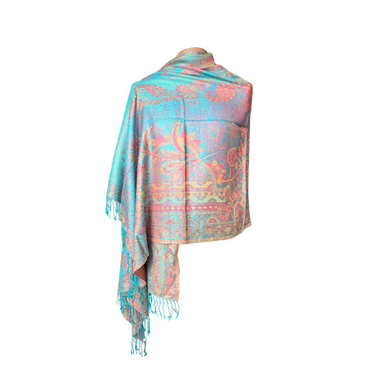 AISHITERU - Zephira Modal Shawl Blossom Tide - Silky Floral Wrap for Spring ✨💙