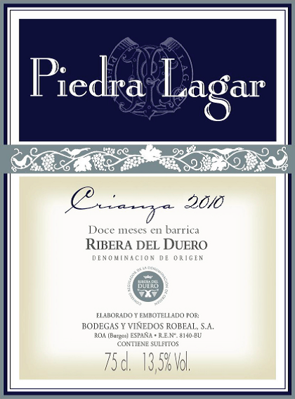 Bodegas y Viñedos Robeal Piedra Lagar Crianza Ribera del Duero 2015