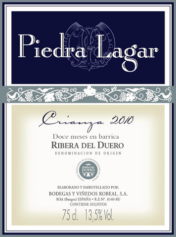 Bodegas y Viñedos Robeal Piedra Lagar Crianza Ribera del Duero 2015