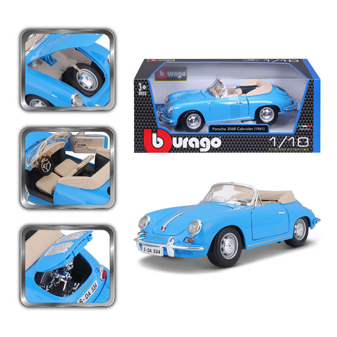 Porsche 356B Cabriolet 1961 1/18 blau