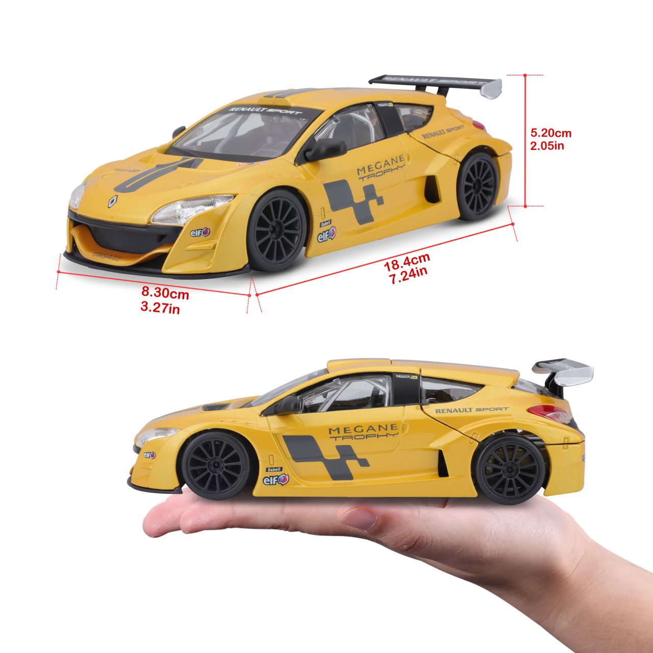 Renault Megane Trophy gelb 1/24