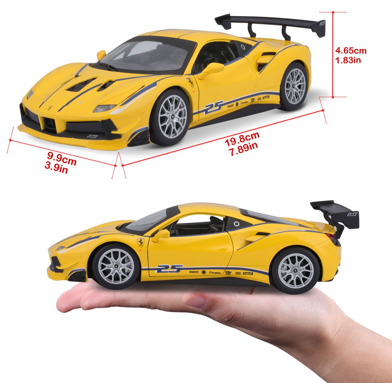 Ferrari Racing 488 Challenge 1/24 gelb