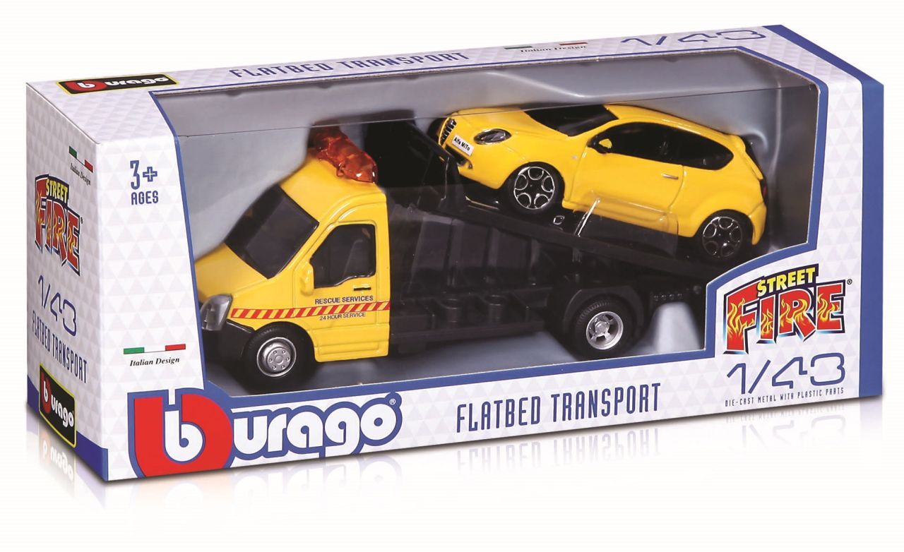 Flachbett-Autotransporter 1/43 assortiert