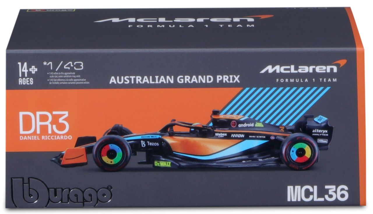 McLaren Mercedes F1 MCL36 1/43 Ricciardo 2022