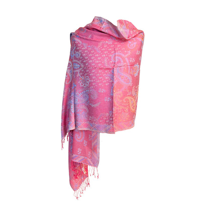 AISHITERU - Seralya Silk Shawl – Rose Lumière - Romantic glow & graceful drape ✨🌹
