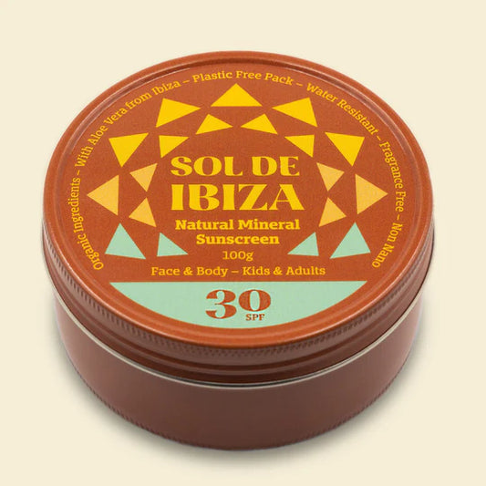 Sol de Ibiza Daily Mineral Sunscreen SPF 30 – Organic Face & Body Moisturizer (100ml)🌿