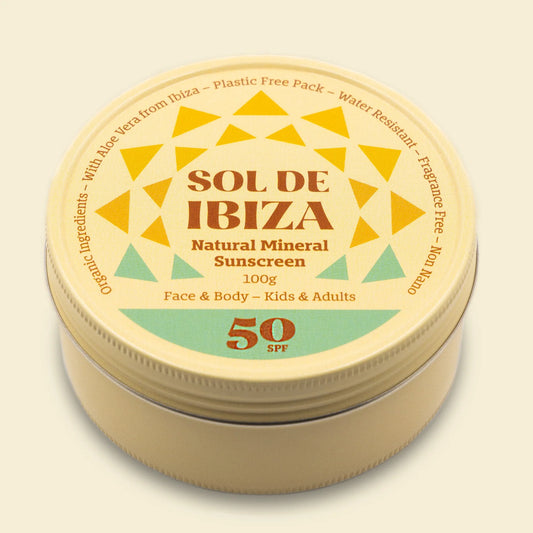 Sol de Ibiza Waterless Solid Sunscreen SPF 30 – Organic Sun Protection Butter (100g)