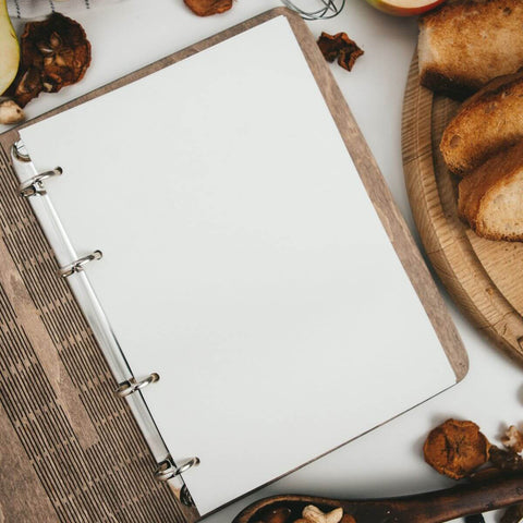 natural wooden recipe book 