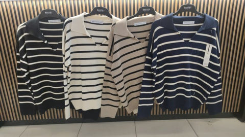 Ihr Stil von P - gestreifter Pullover mit Kragen - gemütliches & stilvolles Mode-Muss! 🧥✨