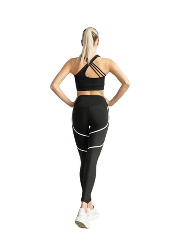 Orly - Sport Leggings Svart & Hvit - Hev Ditt Trening 🏋️‍♀️