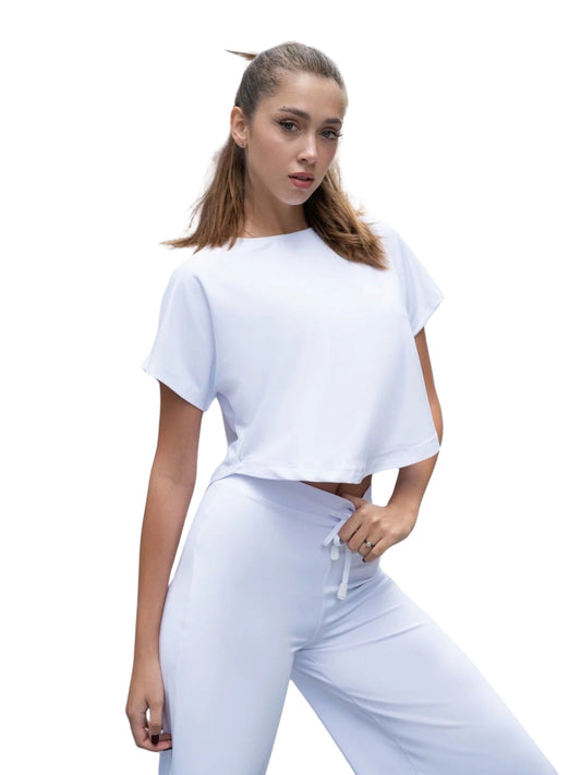 096 T-shirt de yoga en blanc