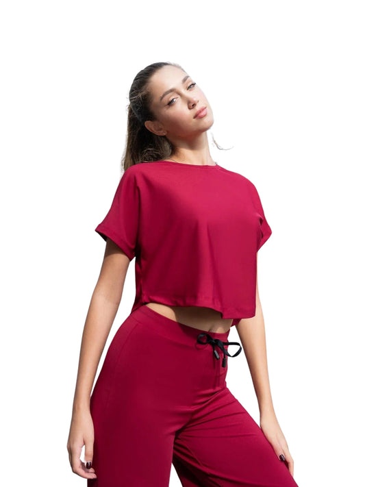 097 Yoga - Bordeaux T-Shirt - Perfekt Komfort ☀️