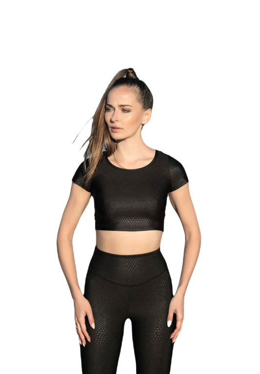 063 T-shirt cuir noir