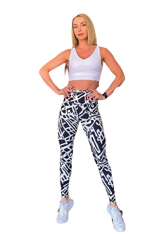 906 Extra High Waist Leggings in Schwarz & Weiss