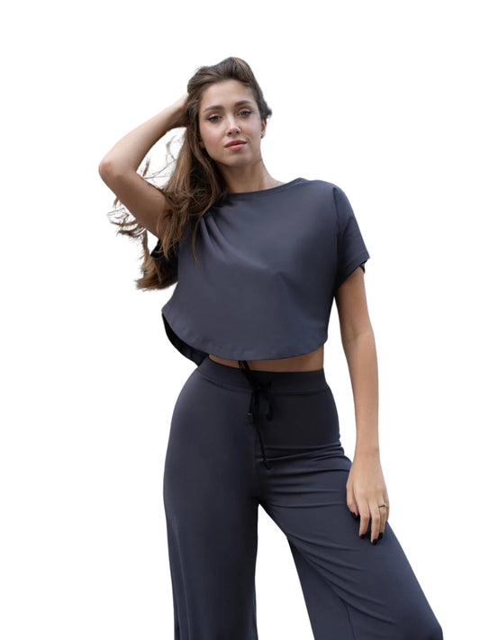 MoYoCo - Yoga T-Shirt Antraciet - Perfecte Comfort 🧘‍♀️✨