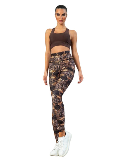 Leggings taille haute 411 en brun