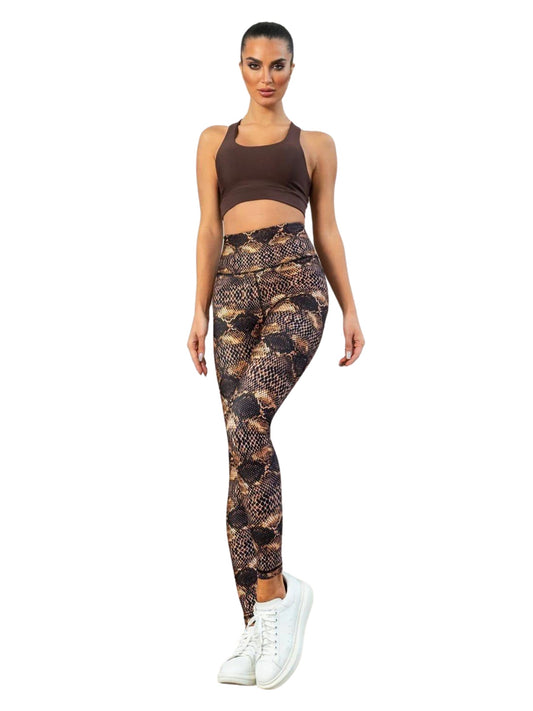 Leggings taille haute 411 en brun