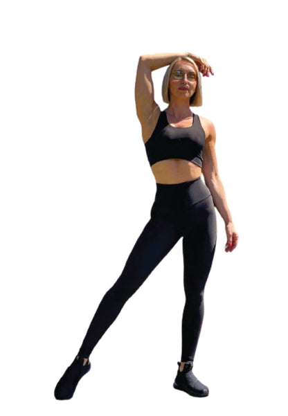 101 Single Crossed Sport Bra in Schwarz