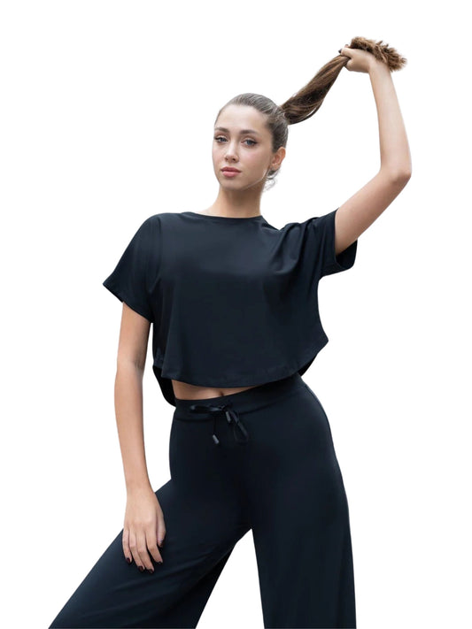 100 Yoga - T-shirt noir - Confort ultime et flexibilité 🖤🧘‍♀️