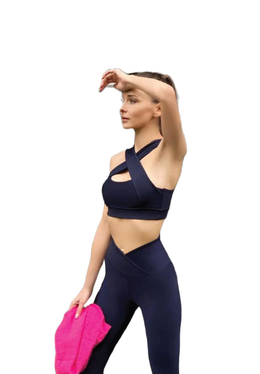 1041 Extra High Waist Leggings in Navy Blau