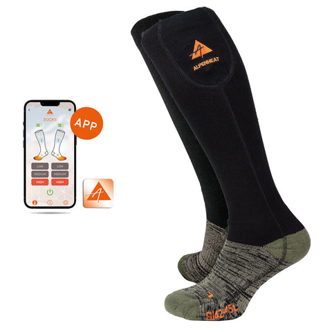 ALPENHEAT - Calze Riscaldate FIRE-SOCK APP Lana - Rimani Confortevole e Caldo Tutto il Giorno! 🔥🧦✨