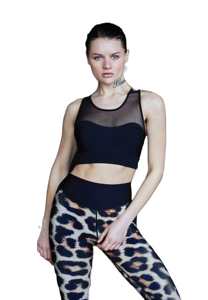 199 Spor Bra Tulle in Schwarz