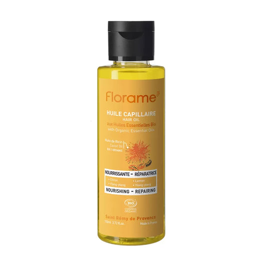 Florame Organic Hair Oil for Dry Hair - Orange & Palmarosa - 100ml 🌿