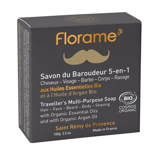 Savon du Baroudeur BIO 5-en-1 pour homme - 100g - Florame