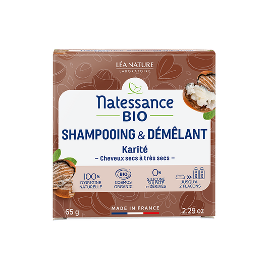 🌿 Natessance® Organic Shea Solid Shampoo & Detangler - 85g 🌿