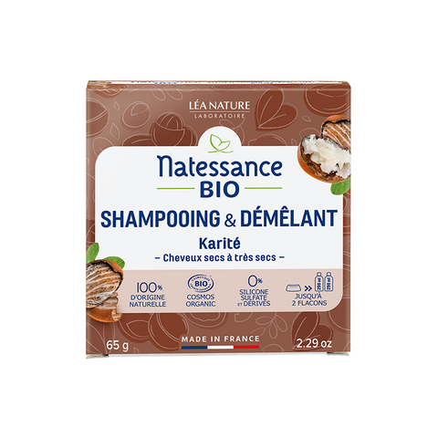 🌿 Natessance® Organic Shea Solid Shampoo & Detangler - 85g 🌿