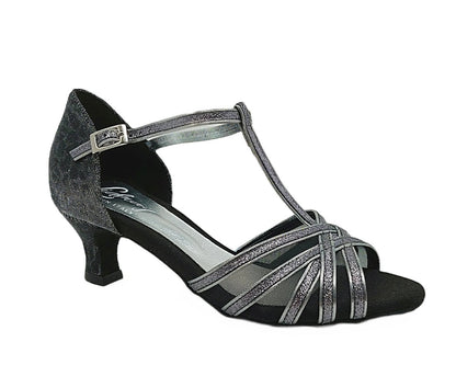 Grace Bliss Tanzschuhe in Silber & Schwarz Satin