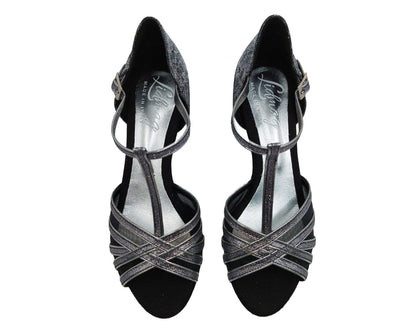 Grace Bliss Tanzschuhe in Silber & Schwarz Satin