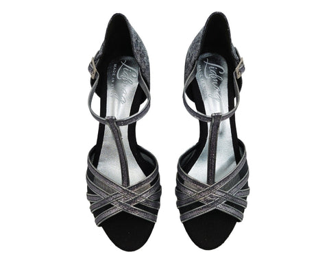 Grace Bliss Tanzschuhe in Silber & Schwarz Satin