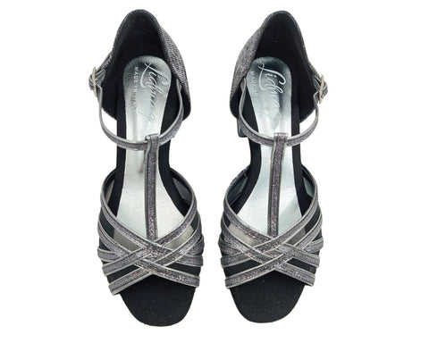 Grace Bliss Tanzschuhe in Silber & Schwarz Satin