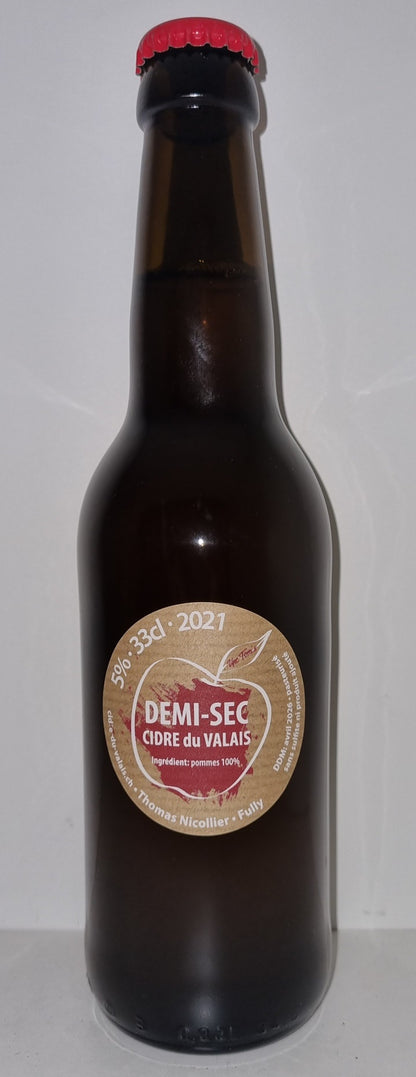 Cidrerie du Valais – Håndværk Demi-Sec Cider 33cl 🍏🍎 | 100% Naturlig, Sulfitfri